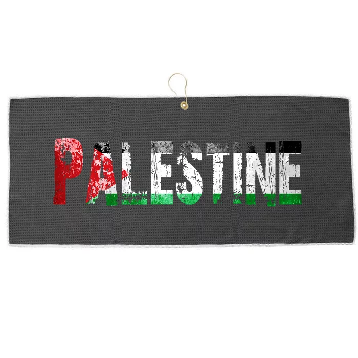 Flag Palestine Free Palestine Free Palestine Flag I Love Palestine Gaza Palestin Large Microfiber Waffle Golf Towel