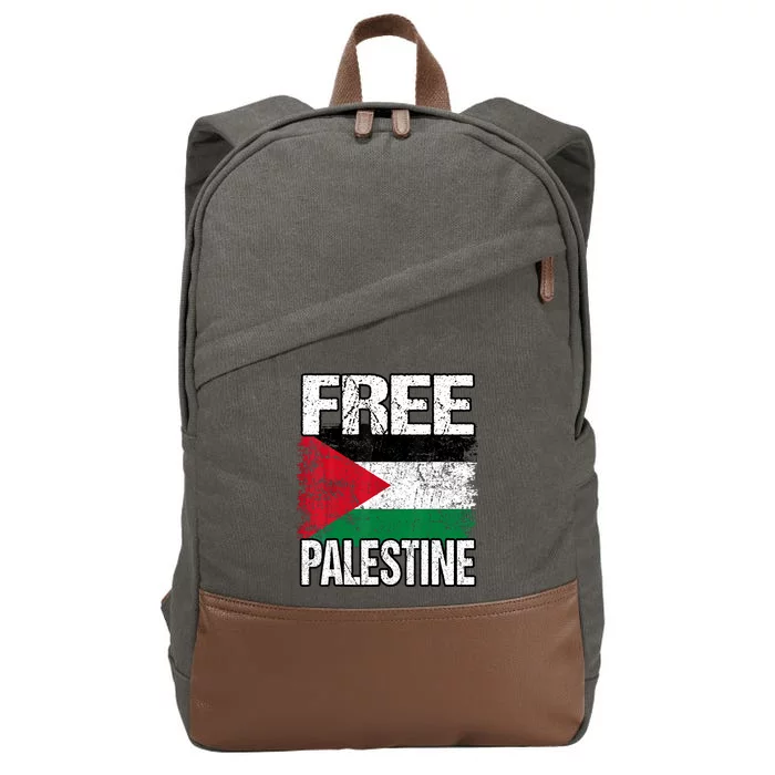 Free Palestine Cotton Canvas Backpack