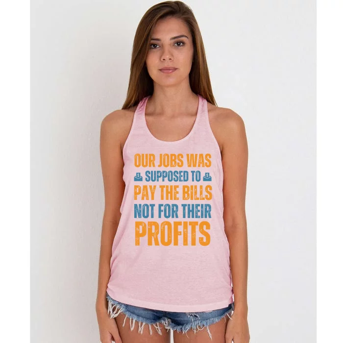 Fair Pay Fair Wages Fight For Income Inequality Gift Women's Knotted Racerback Tank