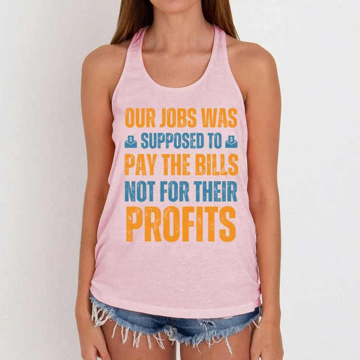 Fair Pay Fair Wages Fight For Income Inequality Gift Women's Knotted Racerback Tank