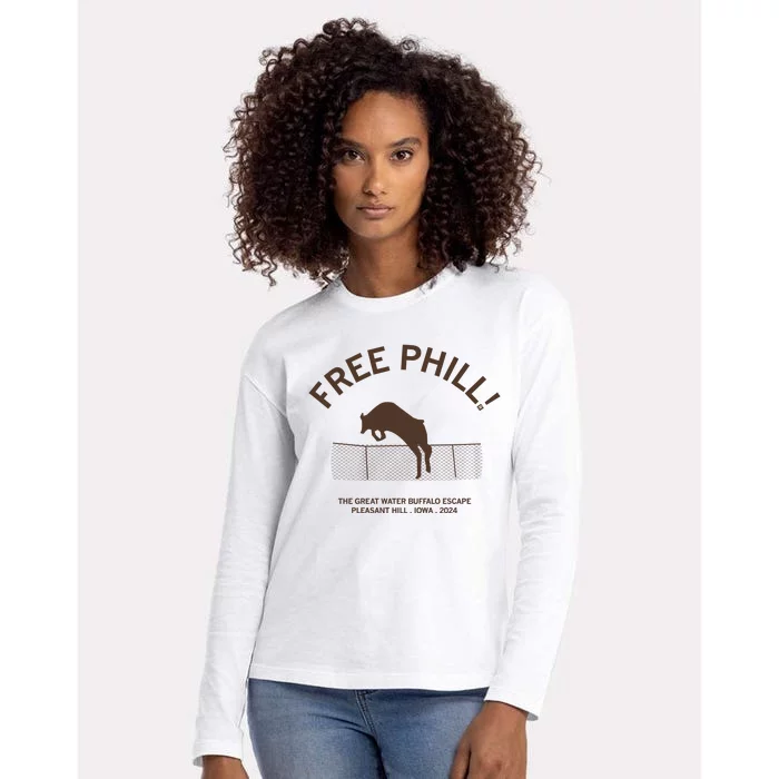 Free Phill Womens Cotton Relaxed Long Sleeve T-Shirt