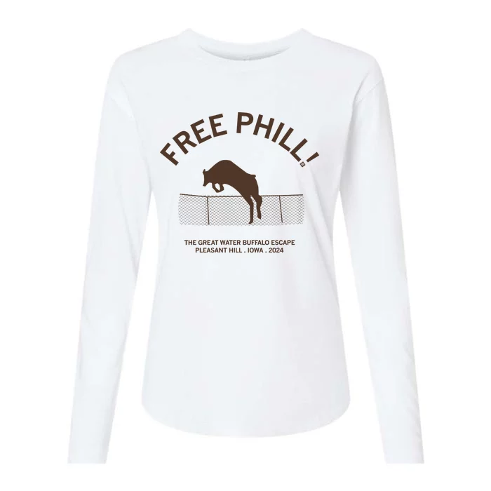 Free Phill Womens Cotton Relaxed Long Sleeve T-Shirt