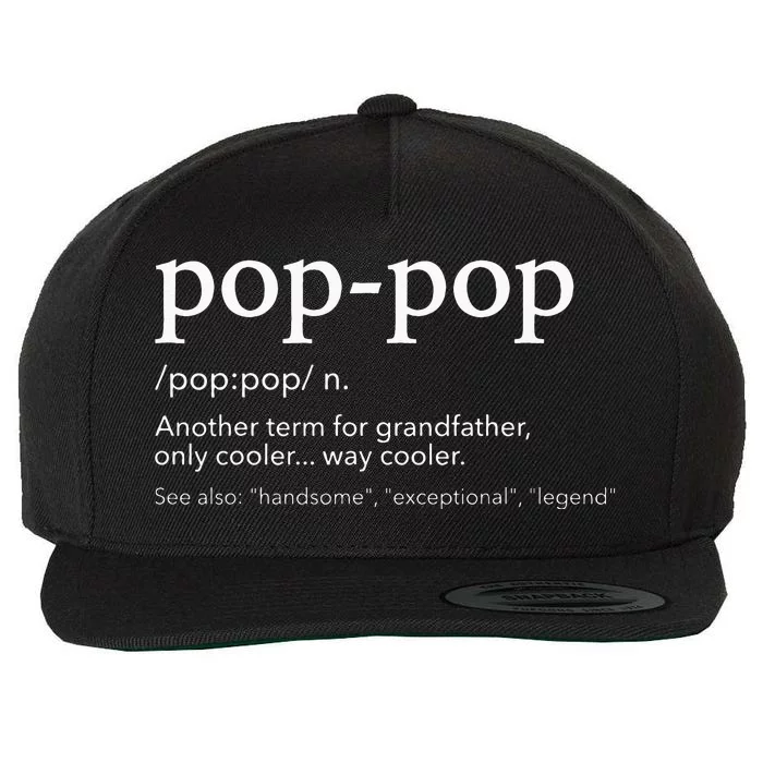 Funny Poppop For Cool Grandpa For Fathers Day Wool Snapback Cap