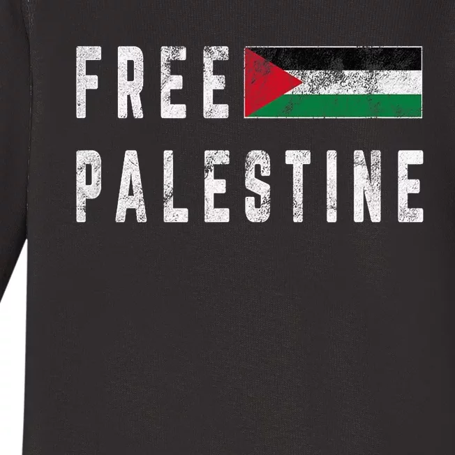 Free Palestine Flag Stand For Peace In The Middle East Baby Long Sleeve Bodysuit