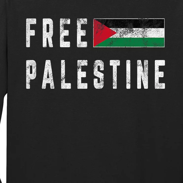 Free Palestine Flag Stand For Peace In The Middle East Tall Long Sleeve T-Shirt