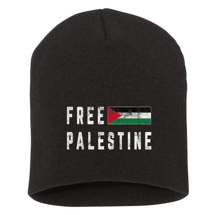 Free Palestine Flag Stand For Peace In The Middle East Short Acrylic Beanie