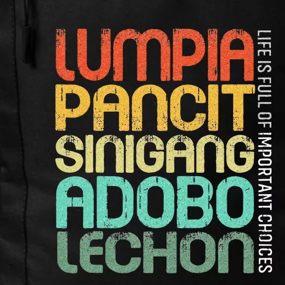 Filipino Philippine Food Lumpia Pancit Sinigang Adobo Lechon Daily Commute Backpack