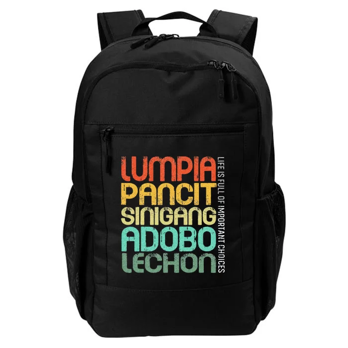 Filipino Philippine Food Lumpia Pancit Sinigang Adobo Lechon Daily Commute Backpack