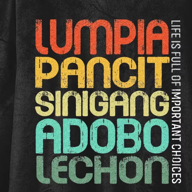 Filipino Philippine Food Lumpia Pancit Sinigang Adobo Lechon Hooded Wearable Blanket