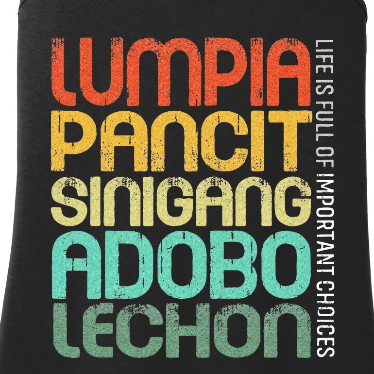 Filipino Philippine Food Lumpia Pancit Sinigang Adobo Lechon Ladies Essential Tank