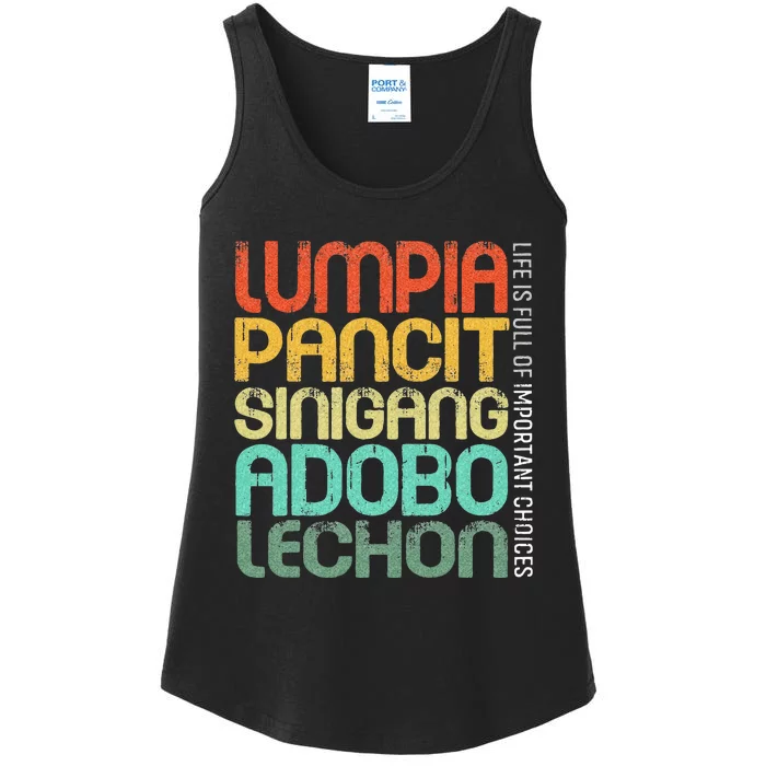 Filipino Philippine Food Lumpia Pancit Sinigang Adobo Lechon Ladies Essential Tank