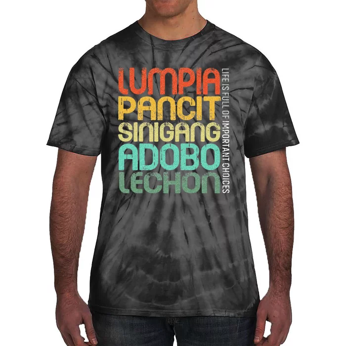 Filipino Philippine Food Lumpia Pancit Sinigang Adobo Lechon Tie-Dye T-Shirt