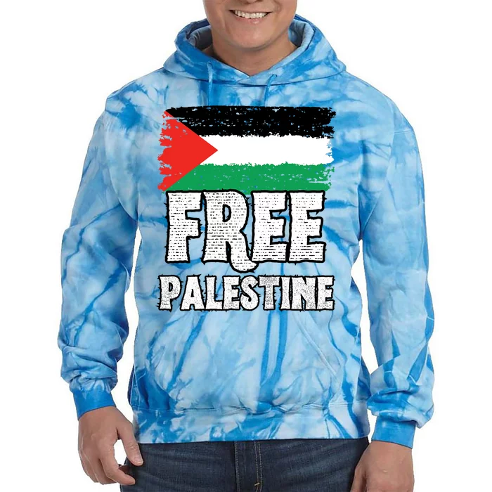 Free Palestine Flag Tie Dye Hoodie