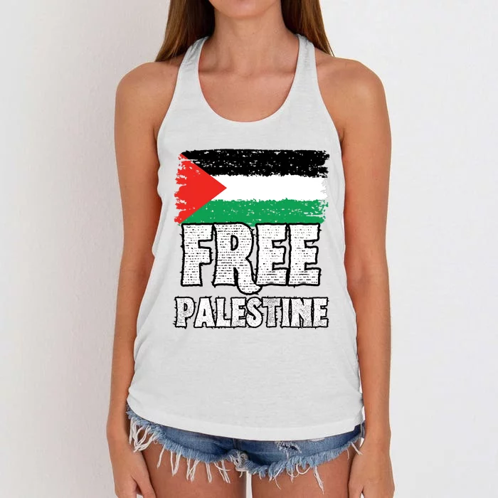 Free Palestine Flag Women's Knotted Racerback Tank