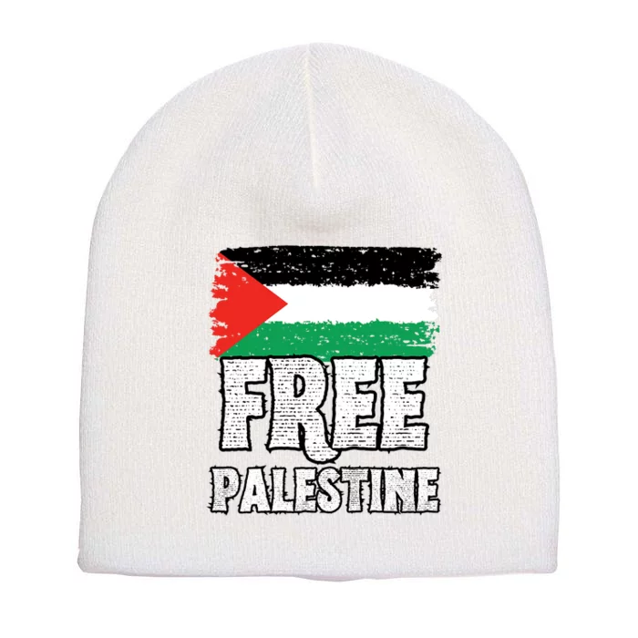 Free Palestine Flag Short Acrylic Beanie