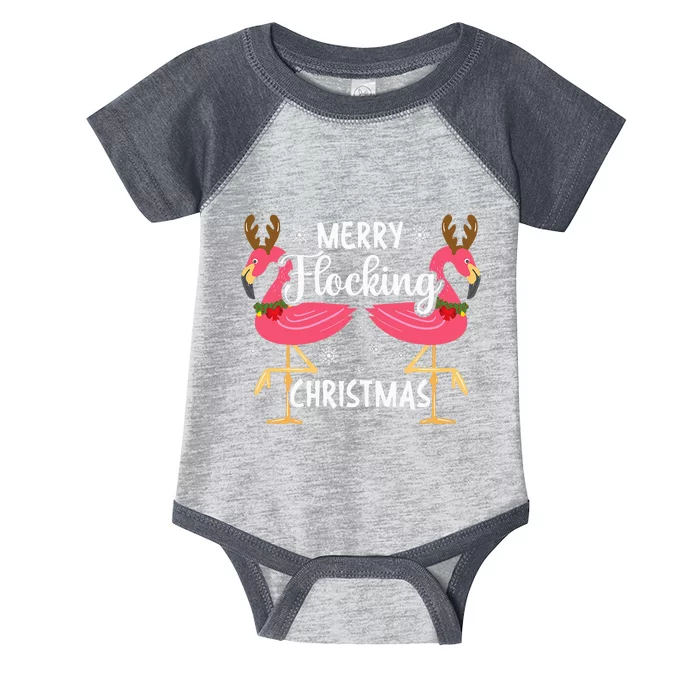 Festive Pink Flamingo Christmas Decorations Infant Baby Jersey Bodysuit