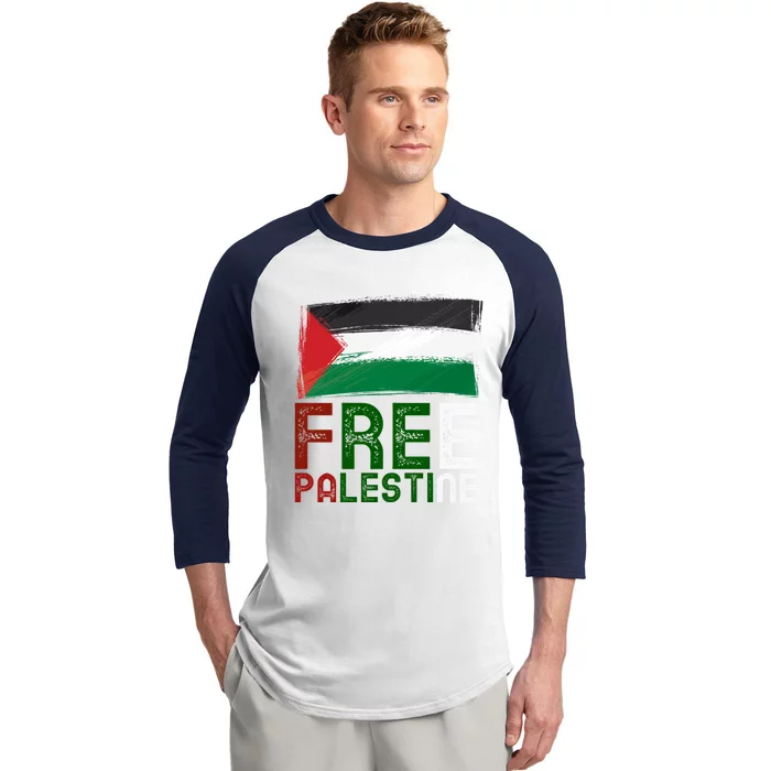 Free Palestine Flag Arabic Free Gaza Palestinian Flag Gift Baseball Sleeve Shirt