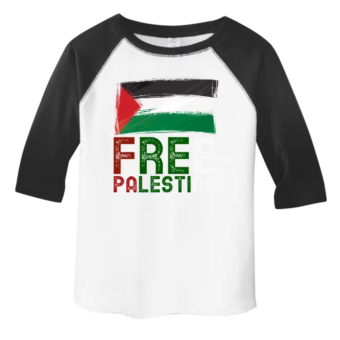 Free Palestine Flag Arabic Free Gaza Palestinian Flag Gift Toddler Fine Jersey T-Shirt