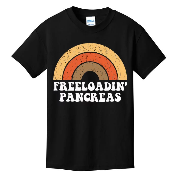 Freeloadin Pancreas Funny Type 1 Diabetes Diabetic Gift Kids T-Shirt