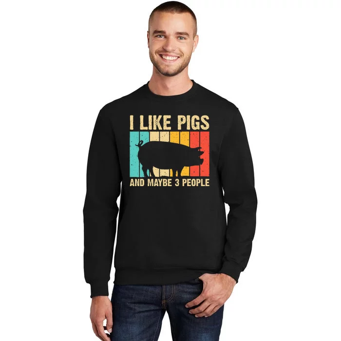 Funny Pig Farm Animal Swine Vintage Pig Lovers Tall Sweatshirt