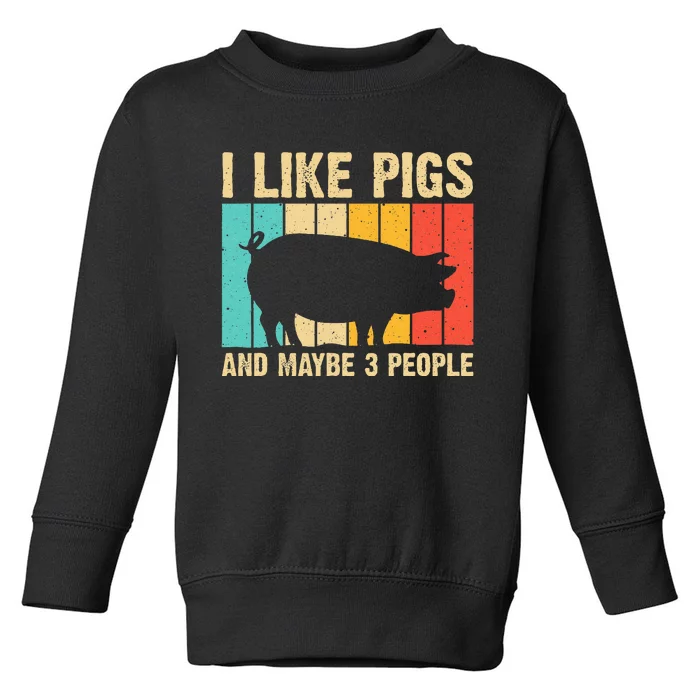 Funny Pig Farm Animal Swine Vintage Pig Lovers Toddler Sweatshirt