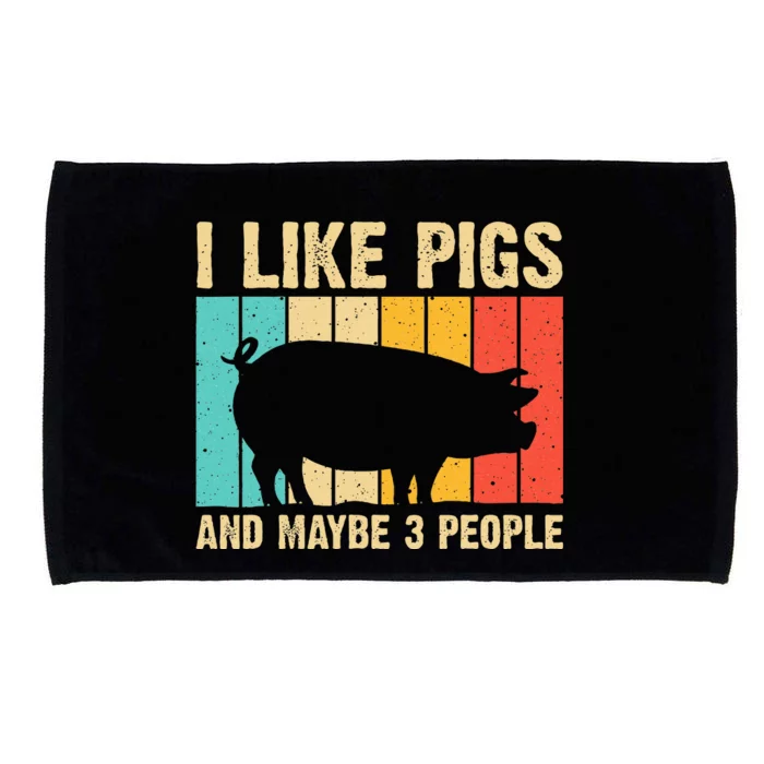 Funny Pig Farm Animal Swine Vintage Pig Lovers Microfiber Hand Towel