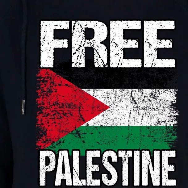 Free Palestine Womens Funnel Neck Pullover Hood