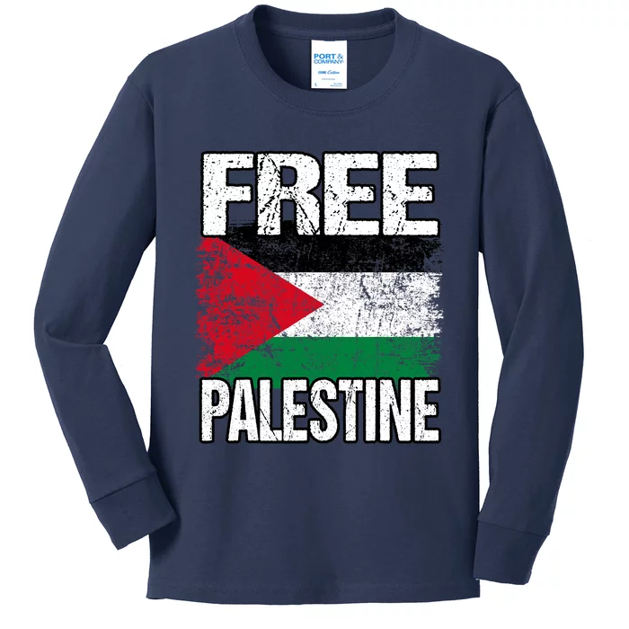 Free Palestine Kids Long Sleeve Shirt