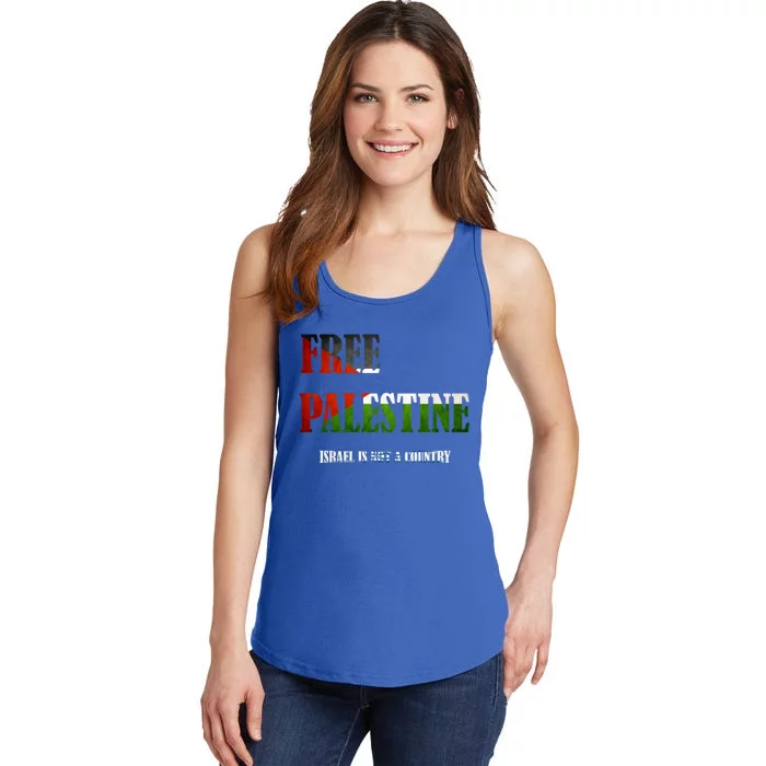 Free Palestine Flag Gaza Support Great Gift Ladies Essential Tank