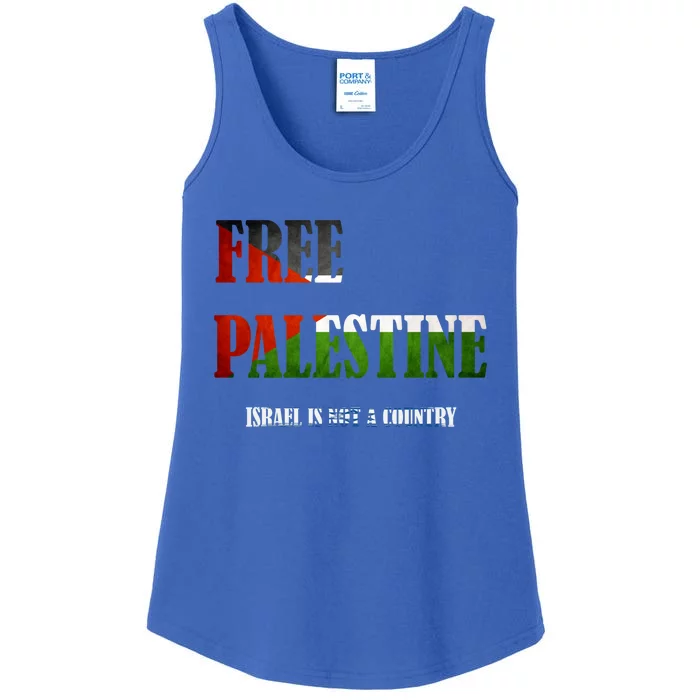 Free Palestine Flag Gaza Support Great Gift Ladies Essential Tank