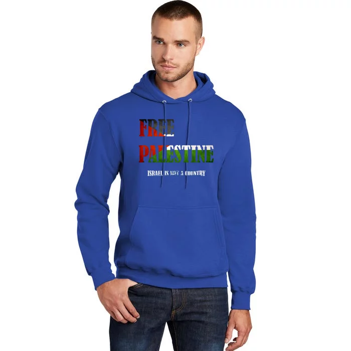 Free Palestine Flag Gaza Support Great Gift Tall Hoodie