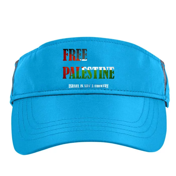 Free Palestine Flag Gaza Support Great Gift Adult Drive Performance Visor