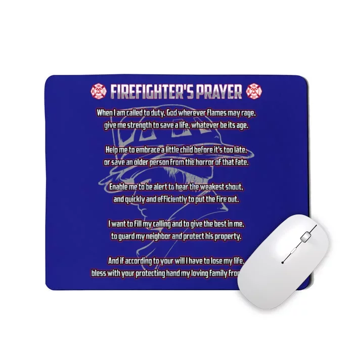 Firefighters Prayer Fire First Responder Thin Red Line Gift Mousepad