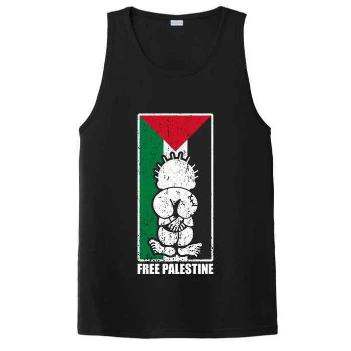 Free Palestine Flag Hanthala Gaza Save Sheikh Jarrah Gift Performance Tank