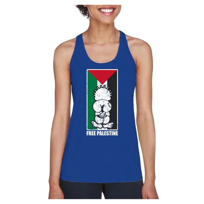 Free Palestine Flag Hanthala Gaza Save Sheikh Jarrah Gift Women's Racerback Tank