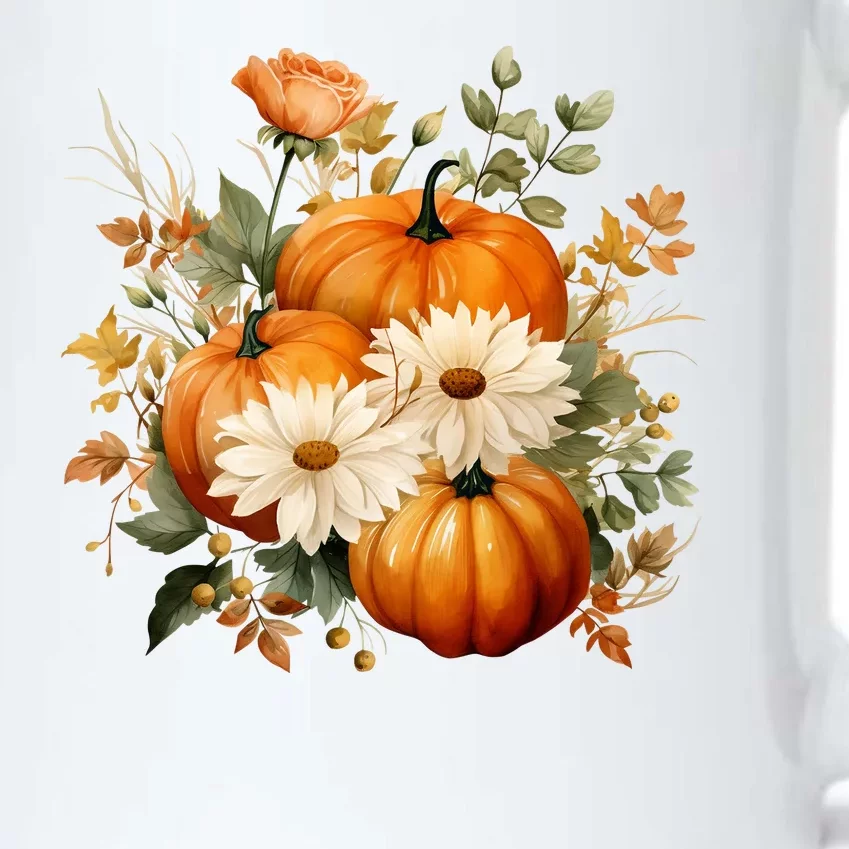 Fall Pumpkin Floral Holiday Black Color Changing Mug