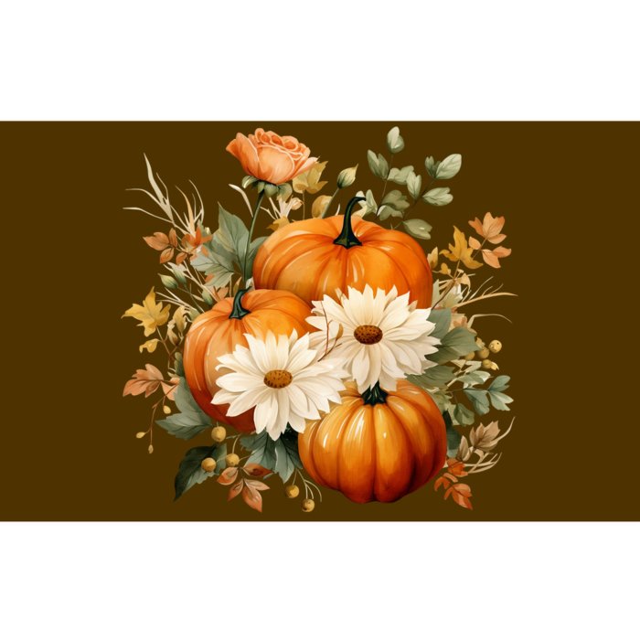 Fall Pumpkin Floral Holiday Bumper Sticker