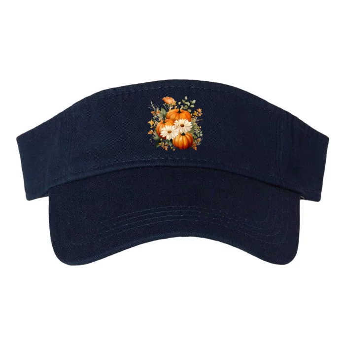 Fall Pumpkin Floral Holiday Valucap Bio-Washed Visor