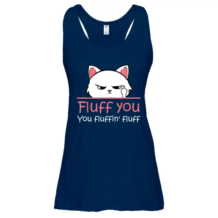 Feline Playful Fluff You You Fluffin Fluff! Funny Ladies Essential Flowy Tank