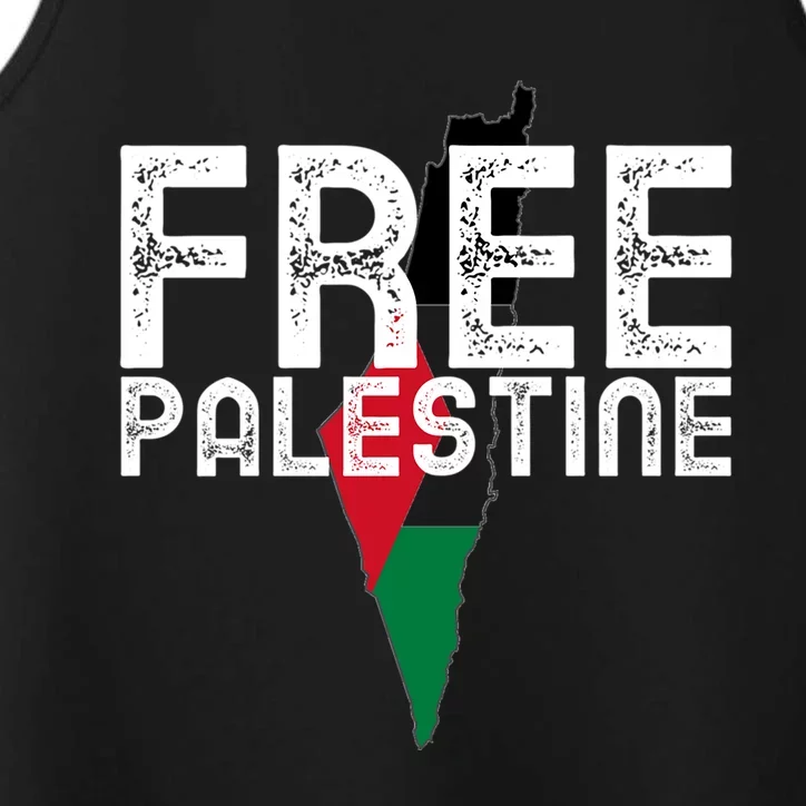 Free Palestine Flag Arabic Free Gaza Palestinian Flag Funny Gift Performance Tank