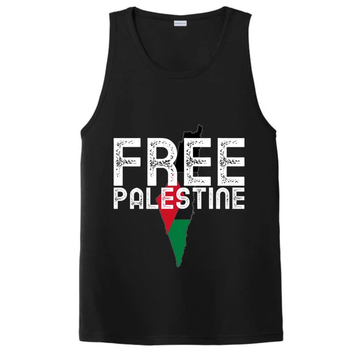 Free Palestine Flag Arabic Free Gaza Palestinian Flag Funny Gift Performance Tank