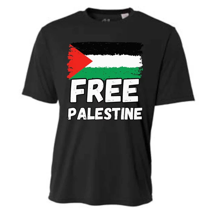 Free Palestine Flag Cooling Performance Crew T-Shirt