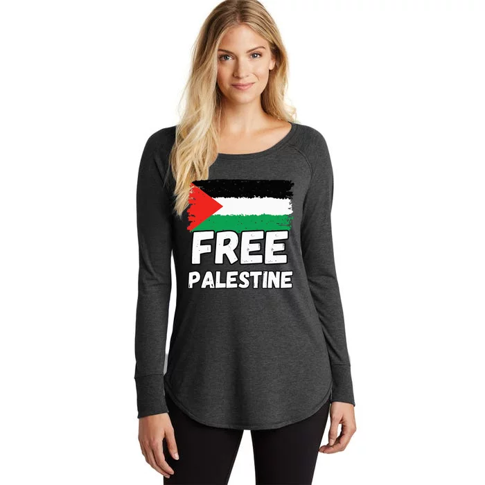 Free Palestine Flag Women's Perfect Tri Tunic Long Sleeve Shirt