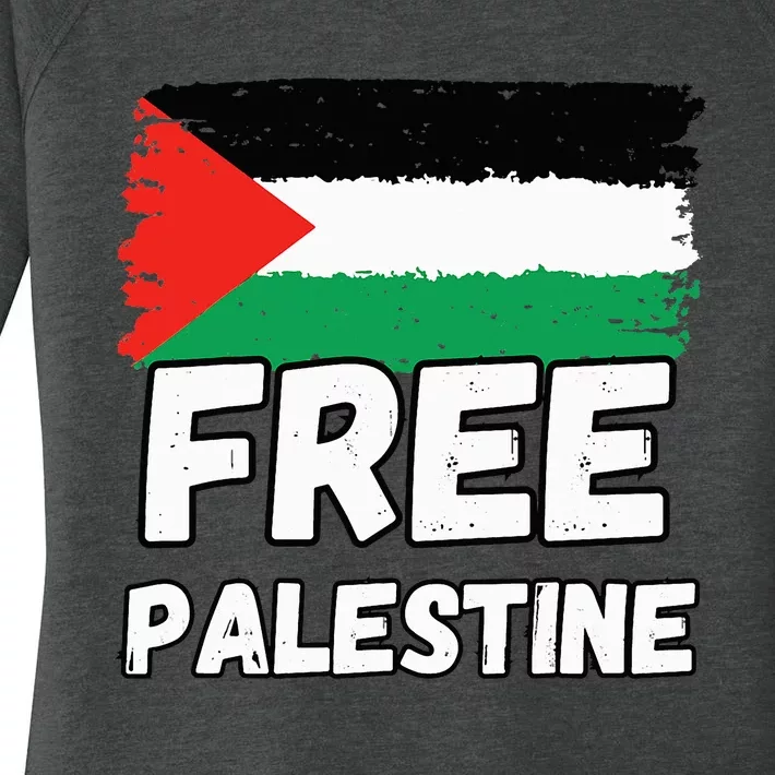 Free Palestine Flag Women's Perfect Tri Tunic Long Sleeve Shirt