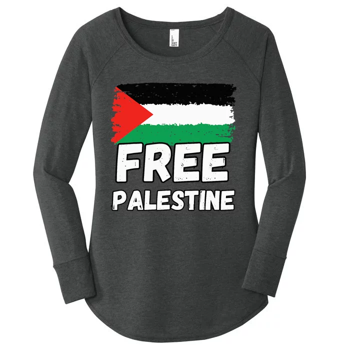 Free Palestine Flag Women's Perfect Tri Tunic Long Sleeve Shirt