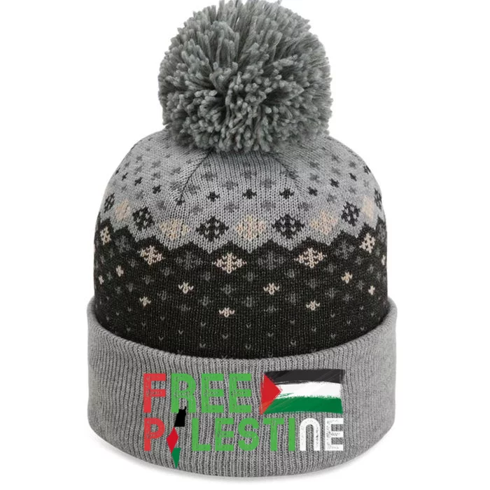 Free Palestine Flag Arabic Free Gaza Palestinian Flag Cute Gift The Baniff Cuffed Pom Beanie