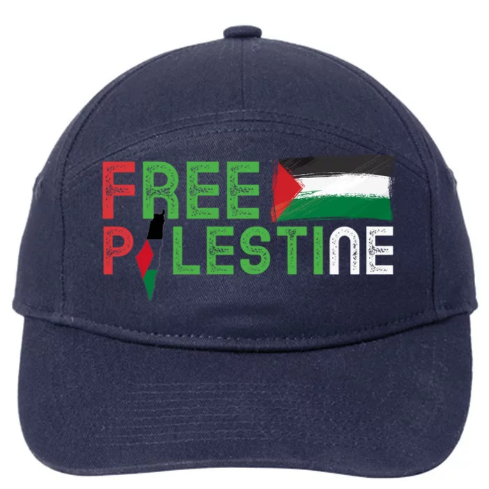 Free Palestine Flag Arabic Free Gaza Palestinian Flag Cute Gift 7-Panel Snapback Hat