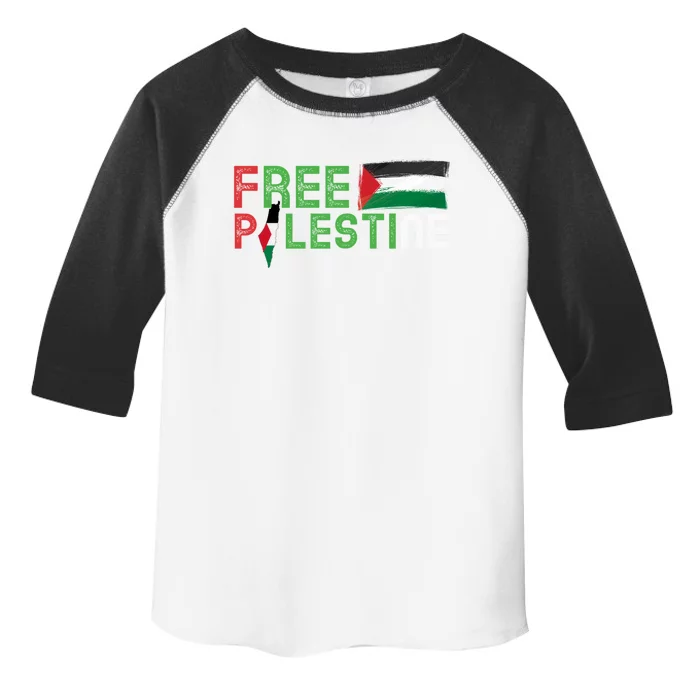 Free Palestine Flag Arabic Free Gaza Palestinian Flag Cute Gift Toddler Fine Jersey T-Shirt