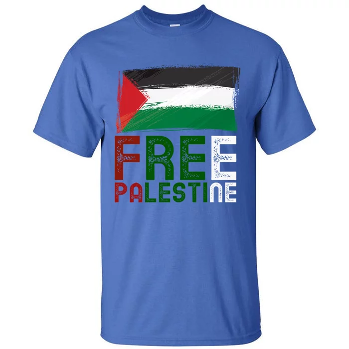 Free Palestine Flag Arabic Free Gaza Palestinian Flag Gift Tall T-Shirt