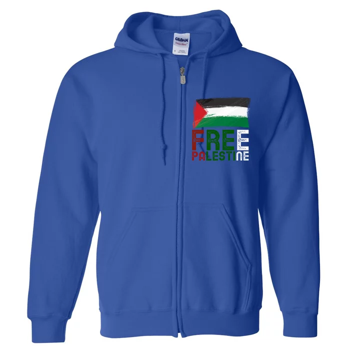 Free Palestine Flag Arabic Free Gaza Palestinian Flag Gift Full Zip Hoodie